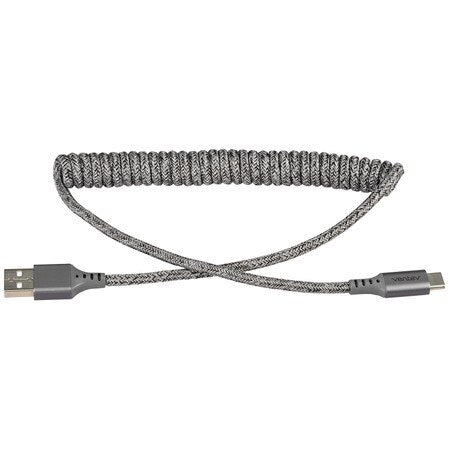 Charge/Sync Helix Coiled USB-C Cable 1ft Grey