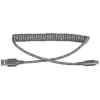 Charge/Sync Helix Coiled USB-C Cable 1ft Grey