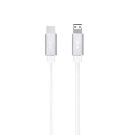 Braided Charge/Sync USB-C to Lightning Cable 6ft White