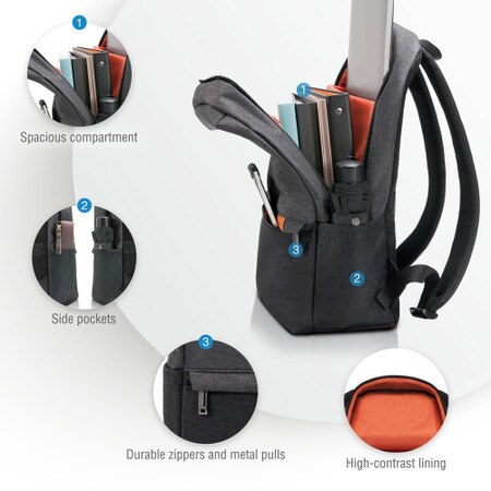 Light Laptop Backpack Black up to 15.6 inch