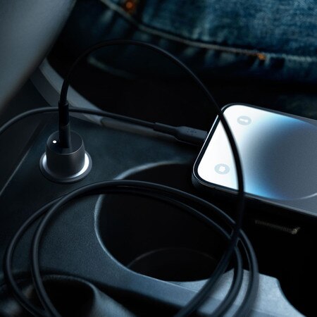 Boost Charge Car Charger 30W PD/PPS USB-C with USB- C to USB-C Cable Black