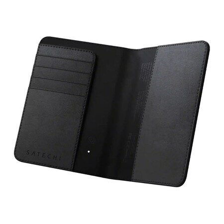 Vegan-Leather Passport Cover with Find My Black