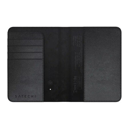 Vegan-Leather Passport Cover with Find My Black