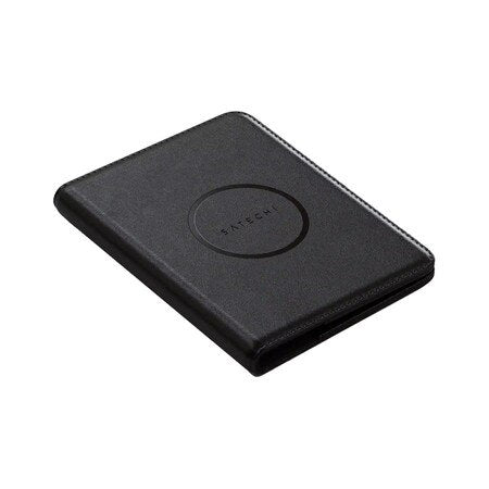 Vegan-Leather Passport Cover with Find My Black