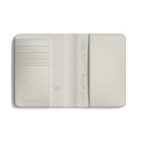 Vegan-Leather Passport Cover with Find My Sand