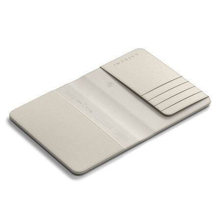 Vegan-Leather Passport Cover with Find My Sand