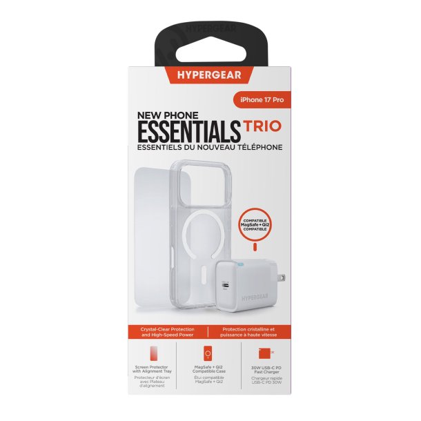 iPhone 17 Pro HyperGear Bundle - 30W Hub, Glass, Case w/ Magsafe