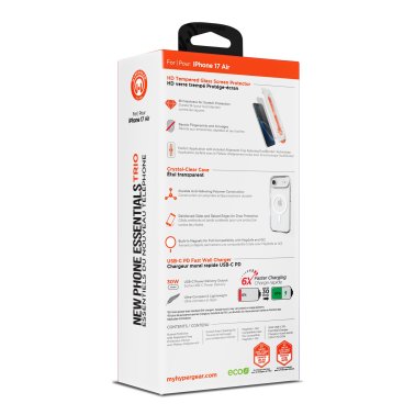 iPhone Air HyperGear Bundle - 30W Hub, Glass, Case w/ Magsafe