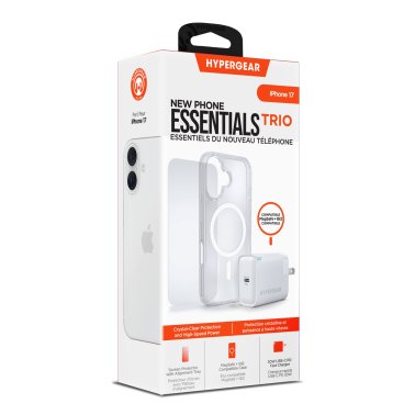 iPhone 17 HyperGear Bundle - 30W Hub, Glass, Case w/ Magsafe